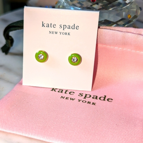 NWT Kate Spade Candy Drop studs in bright green 💚🍏💚🍭🍬 - Picture 3 of 14